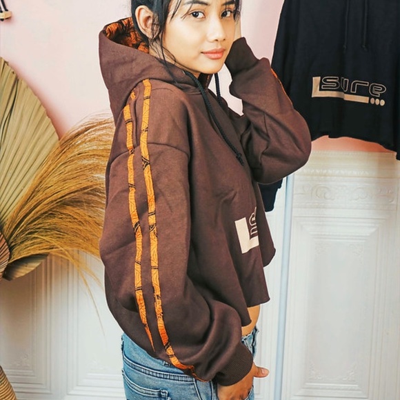 Batik Accent Hoody in Brown - Picture 2 of 3